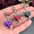Collier coeur croix de mort, bijoux gothiques, rose, épine, accessoires Vintage, tour de cou Y2k,