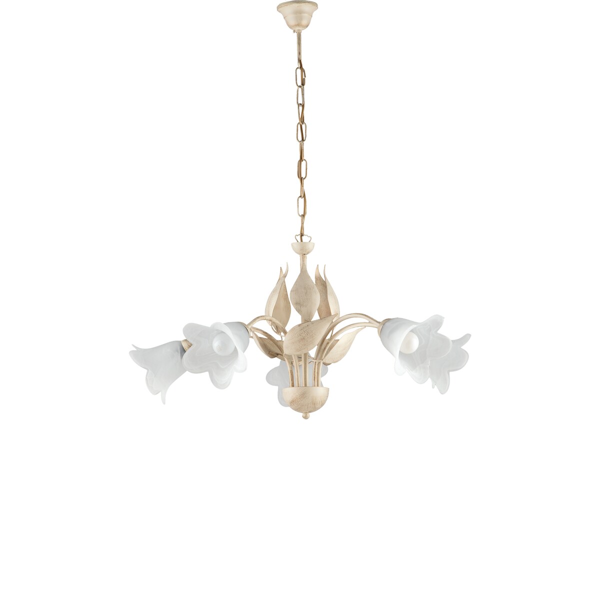 Belight - Olga - Kronleuchter elfenbeinfarben, Antikgold & Alabasterglas, Ø68, 5-flammig - BL155-5-AV Image