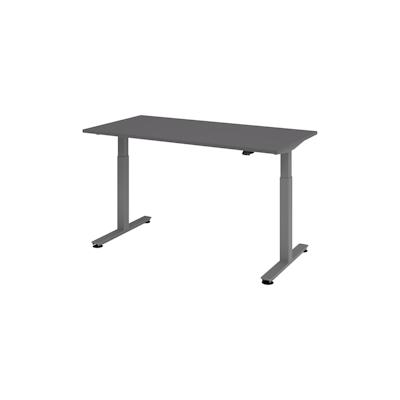 bümö elektrisch höhenverstellbarer Schreibtisch Graphit 160x80 cm, Gestell: Graphit - Büroschreibtisch höhenverstellbar elektrisch, elektrischer Image