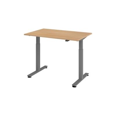 bümö elektrisch höhenverstellbarer Schreibtisch Eiche 120x80 cm, Gestell: Graphit - Büroschreibtisch höhenverstellbar elektrisch, elektrischer Image