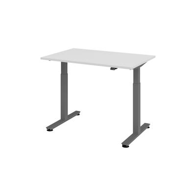 bümö elektrisch höhenverstellbarer Schreibtisch grau 120x80 cm, Gestell: Graphit - Büroschreibtisch höhenverstellbar elektrisch, elektrischer Image