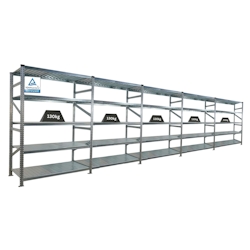 PROREGAL Fachbodenregal PROXIMO Stecksystem | Komplettregal | HxBxT 200x750x70cm | 5 Ebenen | Fachlast 130 kg | Beidseitig nutzbar | Verzinkt Image