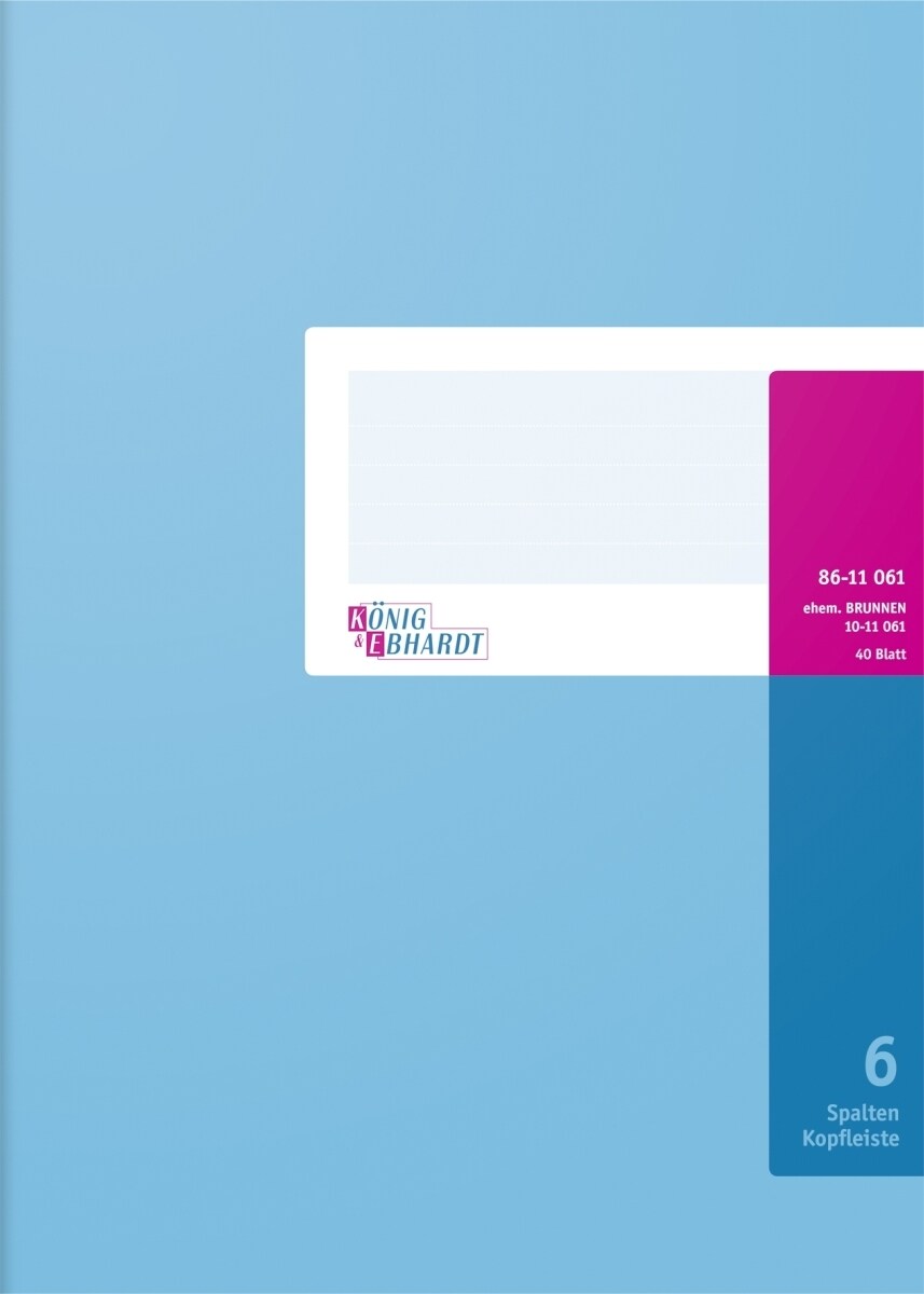 Spaltenbuch A4 mit Kopfleiste 6 Spalten 40 Blatt hellblau Packung mit 5 Stück Image