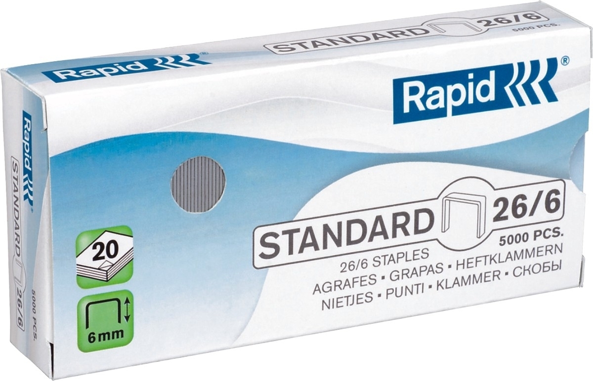 Rapid Heftklammern 26/6 verzinkt VE=10x5000 Stück Image