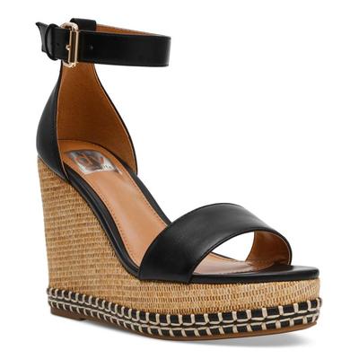 Tammara Ankle-strap Platform Whipstitch Wedge Sandals - Black - Dolce Vita Heels