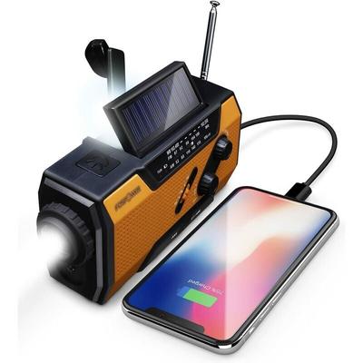 Ymyny - 2000 mAh Notfall-Wetterradio (Modell A1). Solar-/Kurbel-/Batteriebetriebenes tragbares Image