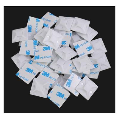 Jalleria - Klebesockel für Kabelbinder, 100 Stück (18,5 mm x 18,5 mm), selbstklebende Kabelbinder, Image