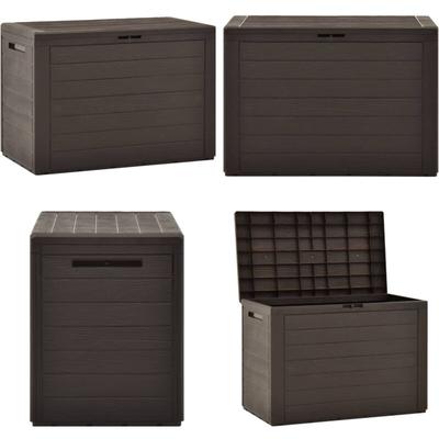 Gartentruhe Braun 78x44x55 cm - Gartenbox - Außenaufbewahrung - Gartenmöbel - Kunststofftruhe Image