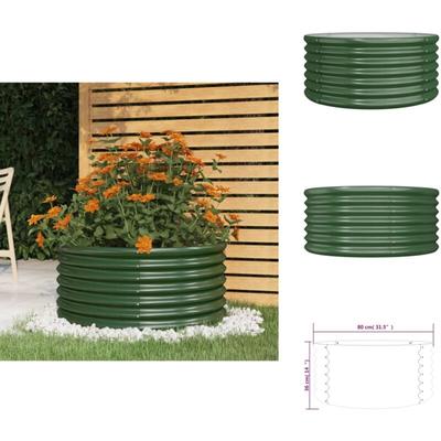 Vidaxl - Pflanzkübel Pulverbeschichteter Stahl 80x80x36 cm Grün - Pflanzkübel - Gartengefäß Image