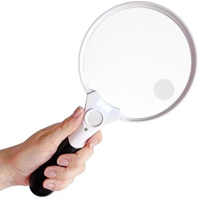 Große Lupe mit LED-Licht – 2-fache, 4-fache, 25-fache Vergrößerungslinsen – Beste Riesenlupe mit