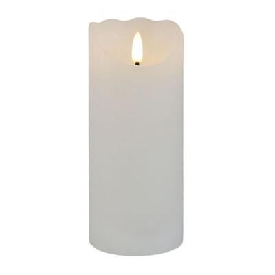 Led Wachskerze mit Flamme Batteriebetrieb weiß 17,5 cm Kerze - Trendline Image