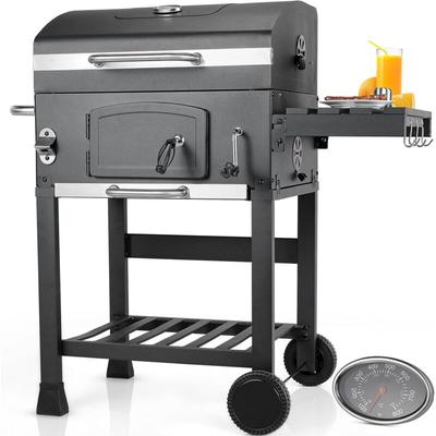 XL Holzkohlegrill Grillwagen für Camping und Garten,BBQ Smoker, höhenverstellbar,mit Thermometer Image
