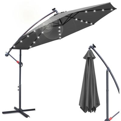 Swanew - Sonnenschirm mit led Beleuchtung Ø350cm Ampelschirm 360° drehbare Garten Schirm Pavillon Image