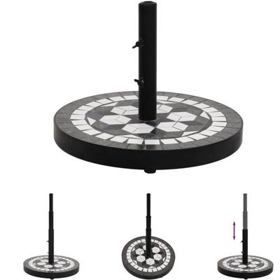 Sonnenschirmständer Schwarz und Weiß Rund 12 kg - Sonnenschirmständer - Schwarz - The Living Store Image