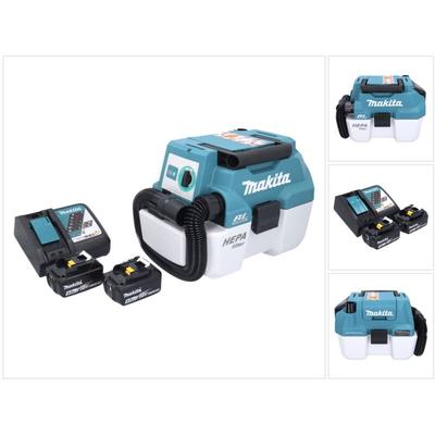 Makita - dvc 750 lrm Akku Staubsauger lxt 18 v 67 mbar 7,5 l Brushless + 2x Akku 4,0 Ah + Ladegerät Image