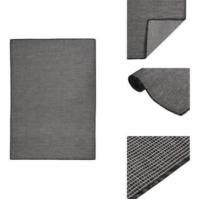 Vidaxl - Outdoor-Teppich Flachgewebe 140x200 cm Grau - Außenbereich - Terrassenüberdachung - Balkon Image