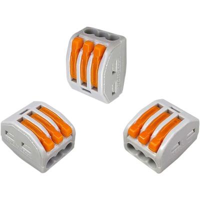 Aougo - 30 Stück Hebelmutter-Drahtverbinder, 3-Port-Leiter-Kompakt-Drahtverbinder, kompakter Image