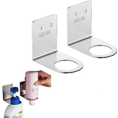 SNQ - Wandmontierter Handpumpenhalter, Seifenspender, wandmontiertes Shampooglas-Aufbewahrungsregal Image