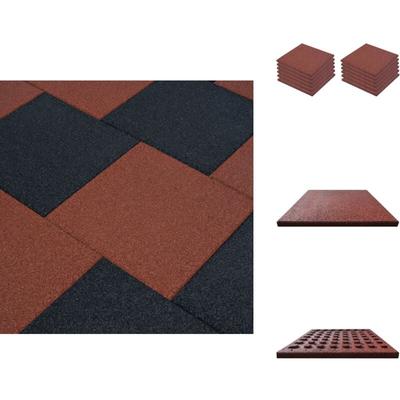 Vidaxl - Fallschutzfliesen 12 Stk. Gummi 50 x 50 x 3 cm Rot - Fallschutzmatte - Gummigummi Image