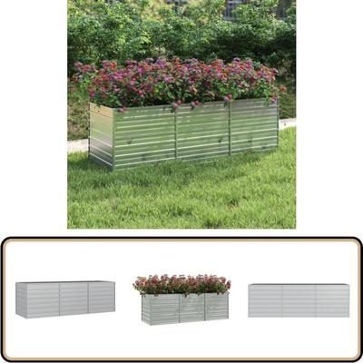 Vidaxl - Garten-Hochbeet 240x80x77 cm Verzinkter Stahl Silbern - Gartenhochbeet - Metallhochbeet Image