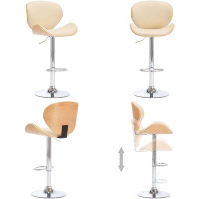 Barhocker Creme Kunstleder - Barhocker - Creme - Kunstleder - Höhenverstellbar - Barstuhl - Home & Image