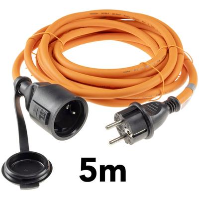 Gummi Schutzkontaktverlängerung, IP44, 5 m, orange - Chilitec Image