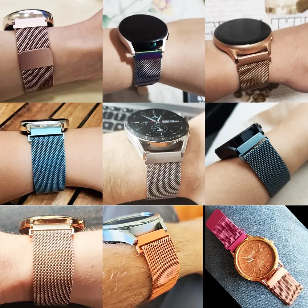 22 mm 20 mm Band für Samsung Galaxy Watch 7 5-pro-6-4-Classic Milanese Loop Metall-Magnetarmband Huawei GT Watch 5-4-3-2 Armbänder Image