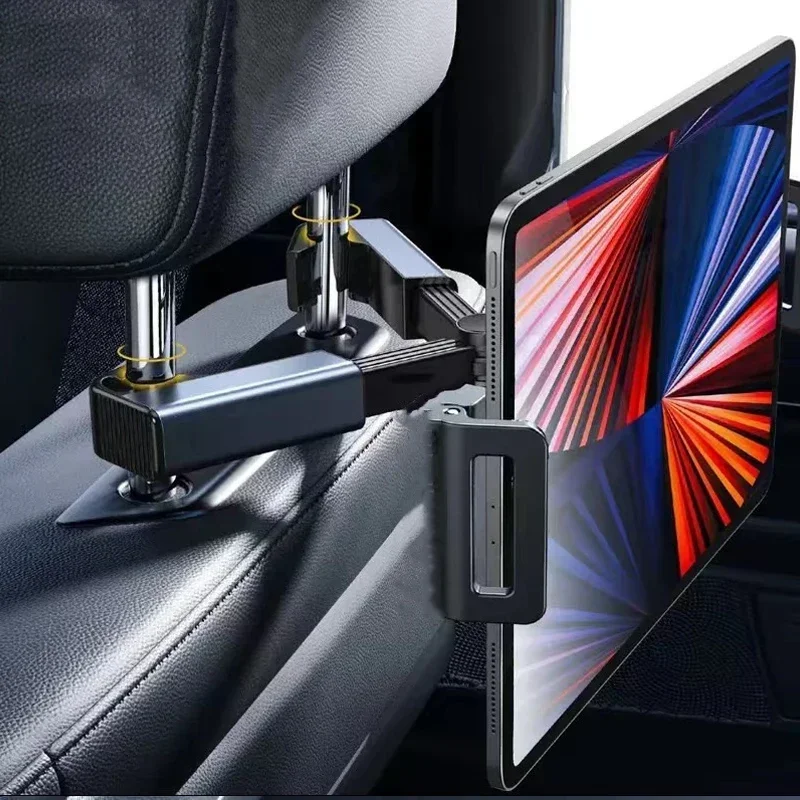 360 grad Schwenk Tablet Ständer Auto Kopfstütze Tablet Halterung Für IPad 4,7 "-12,9" Auto Kissen Telefon Halter Hinten sitz Kopfstütze Image