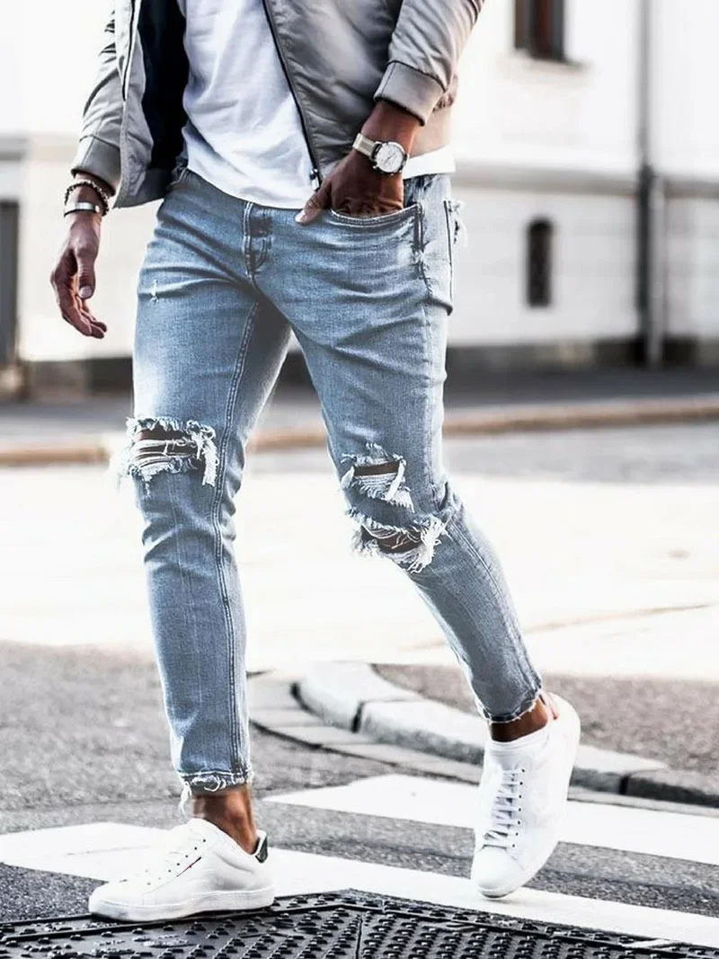 Männer Jeans Kleidung 2024 Neue Herbst Winter Dünne Jean Street Hip Hop Dünne Bleistift Hosen Mode Denim Hosen Plus Größe 3XL