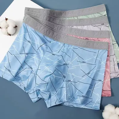 Männer Sexy Unterwäsche Boxershorts Bedruckte Unterhose Mode Bequeme Atmungsaktive Weiche Höschen Antibakterielle Badehose Fitness Image