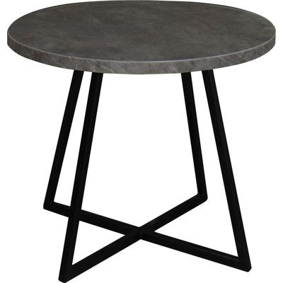 Couchtisch MÄUSBACHER "Couchtisch rund", ker opt grau, schwarz, keramik optik grau, H:50,5cm, Tische, Couchtisch rund Durchmesser 60cm, Metallgestell Image
