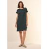 Midikleid CECIL, Damen, Gr. XL (44), US-Größen, slate khaki, Web, 100% Baumwolle, unifarben, casual, comfort fit kniefrei, U-Boot-Ausschnitt, Kurzarm Bündchen, Kleider, aus 100% Baumwolle