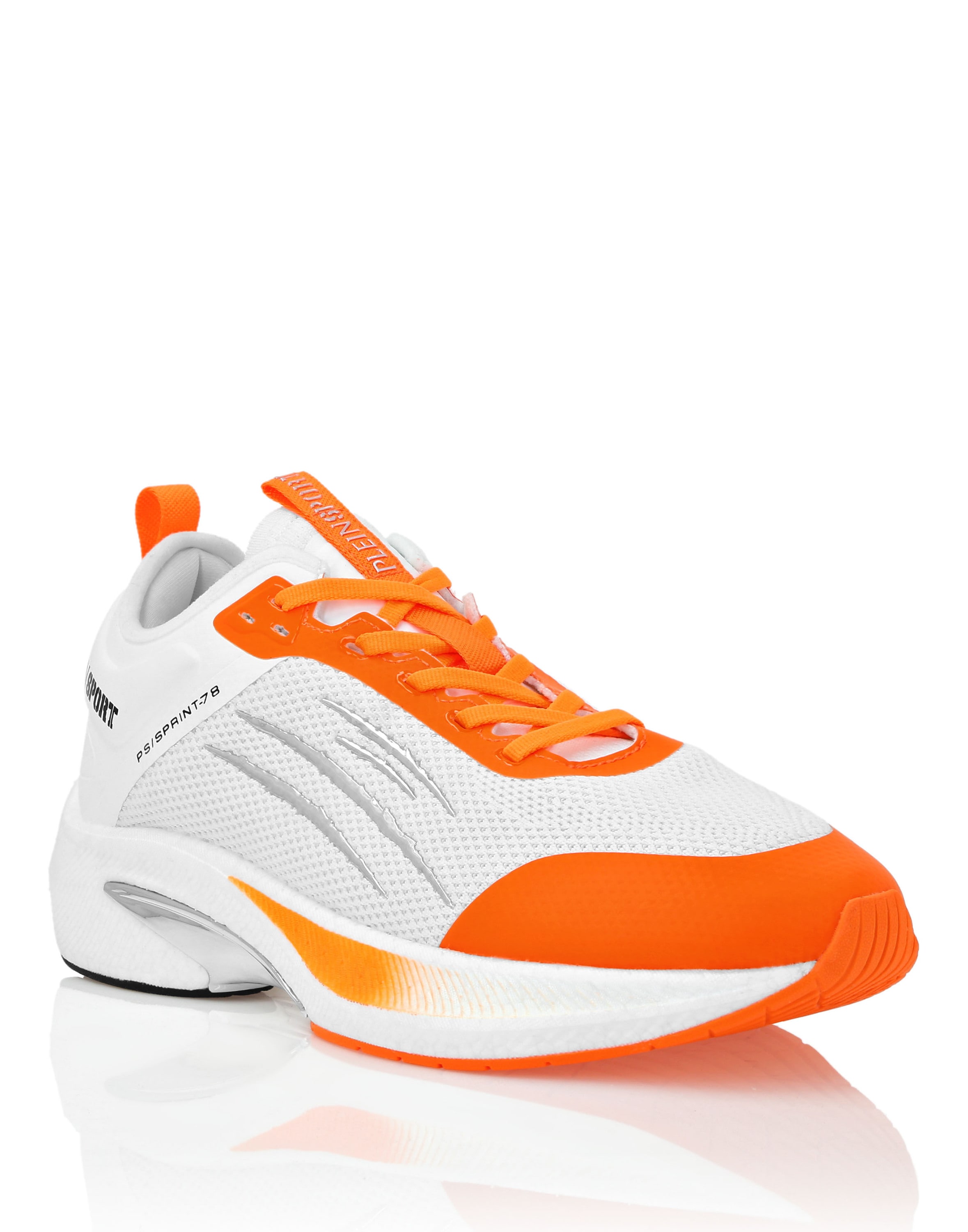 Sneaker PLEIN SPORT "Läufer", Gr. 38, Normalschaft, orange (0186, weiß, orangefluo), Schuhe