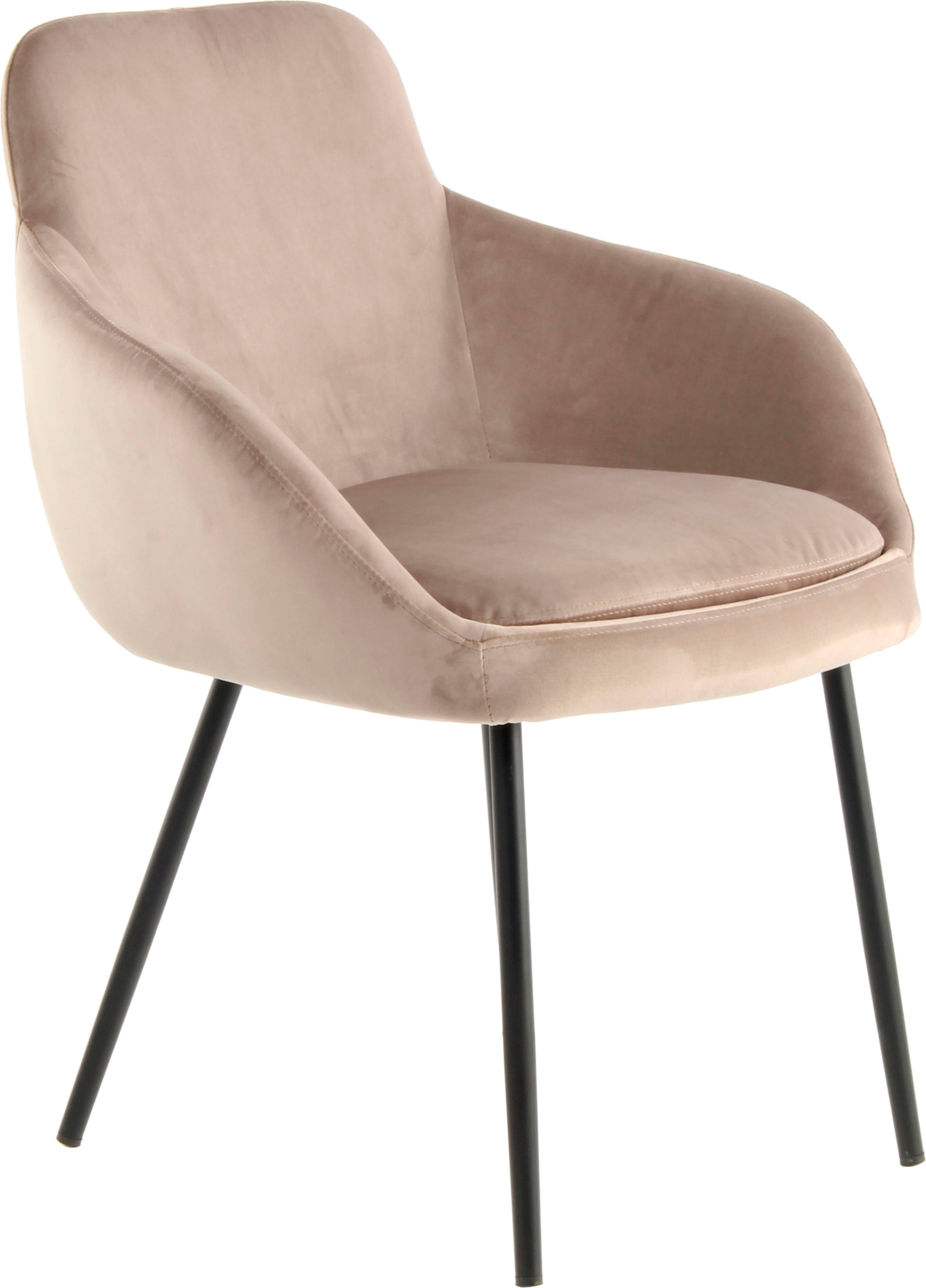 Polsterstuhl KAYOOM "Stuhl Cobain 825 2er-Set, einfarbiges Design, minimalistisch gestaltet", grau (taupe), B:60,5cm H:81cm T:60cm, Sitzbezug: 100% Polyester / Gestell: Eisen, Stühle, samtweicher Bezug, weiche Polsterung für ein gemütliches Sitzgefühl Image