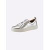 Sneaker HEINE, Damen, Gr. 38, silber (silberfarben), Leder, Rindsleder, Rindsleder, modisch, Schuhe