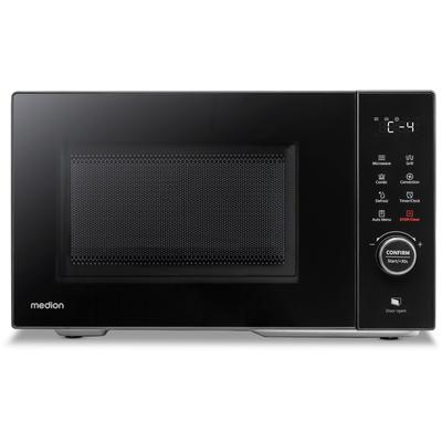 MEDION Mikrowelle "MD 12031 mit Grill und Heißluftfunktion", schwarz, B:46,9cm H:28cm T:41,5cm, Mikrowellen_Minibacköfen_Kleinküchen, 23 L, 5 Leistungsstufen, 11 Automatikpogramme, Auftaufunktion Image