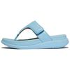 Zehentrenner FITFLOP "F-MODE GO", Damen, Gr. 36, blau (hellblau), Lederimitat, unifarben, casual, Schuhe, Sandale mit dämpfender MICROWOBBLEBOARD Technologie