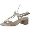 Sandalette MARCO TOZZI, Damen, Gr. 39, beige (beige kombiniert), Textil, Lederimitat, elegant, Schuhe, Blockabsatz, Sommerschuh, Riemchensandale mit verstellbarer Schnalle