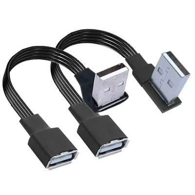 USB-Verlängerungskabel, Winkelstück, 90 Grad, rechtwinklig, weiches Silikon, Flachkabel, USB Image