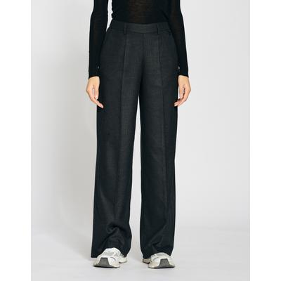 Stoffhose GANG "GANG Hosen Straight Fit 94JOANA", Damen, Gr. 30, Normalgrößen, grau (anthra herringbone), 64% Polyester, 34% Viskose, 2% Elasthan, Hosen Image
