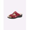 Pantolette BELVIDA, Damen, Gr. 37, rot (rot, bedruckt), Veloursleder, klassisch, Schuhe