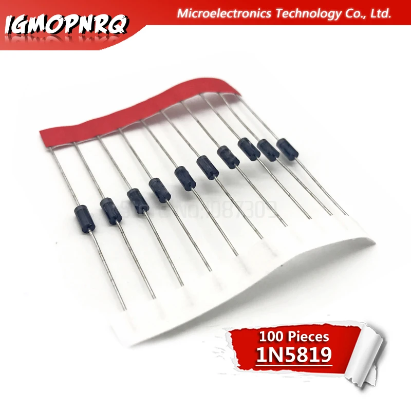 100 Stück in5819 do-41 1a 40V Schottky-Diode 1 n5819 dip Image