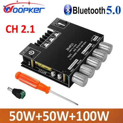 WOOPKER ZK-MT21 Sound Amplifier Module 2x50W+100W 2.1 Channel Subwoofer Bluetooth 5.0 Digital Power