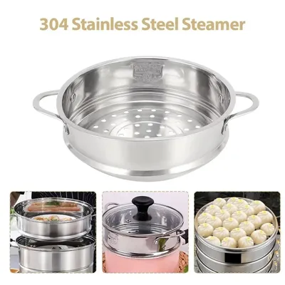 Generic 304 Stainless Steel Steamer Basket Kitchen Cooking Tool with Double Ear Steam Rack Safe