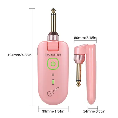 Double W3 Portable UHF Wireless Guitar Transmitter and Receiver Set 50M Transmission Range for Bass
