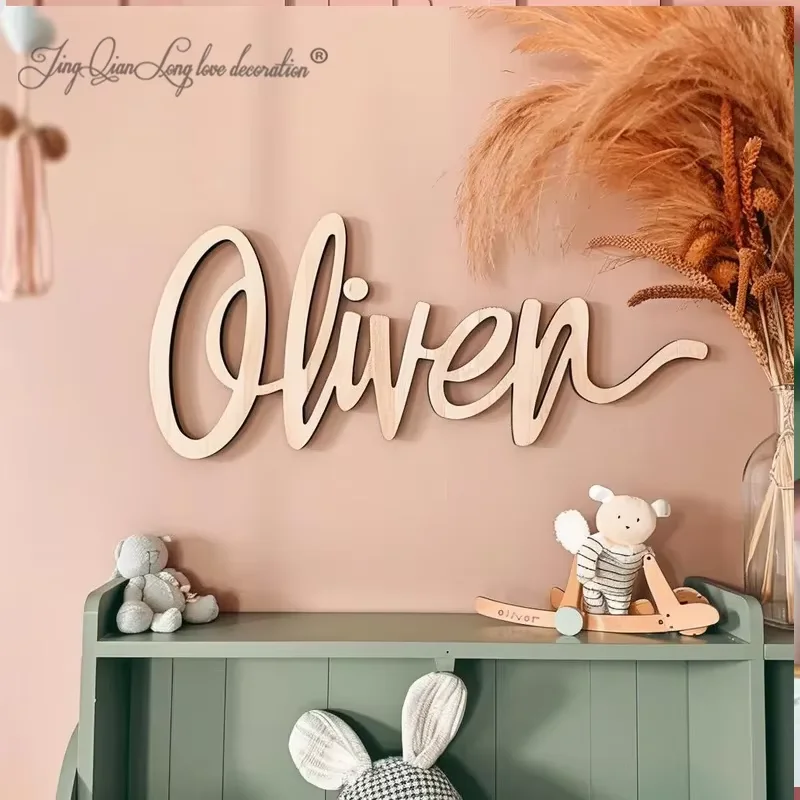 Targa con nome personalizzato Targa con nome in legno personalizzata per la decorazione della parete della scuola materna Lettere in legno Targa con nome della scuola materna del bambino