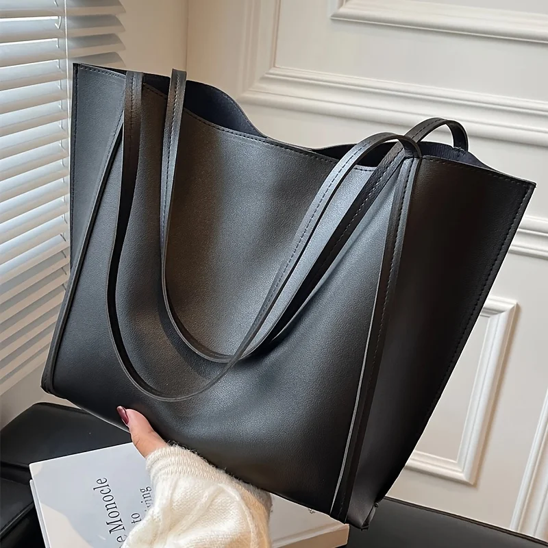 Sac à main noir à la mode, grande capacité, léger et facile à transporter, le design rétro de sac à main à bandoulière unique est à la mode