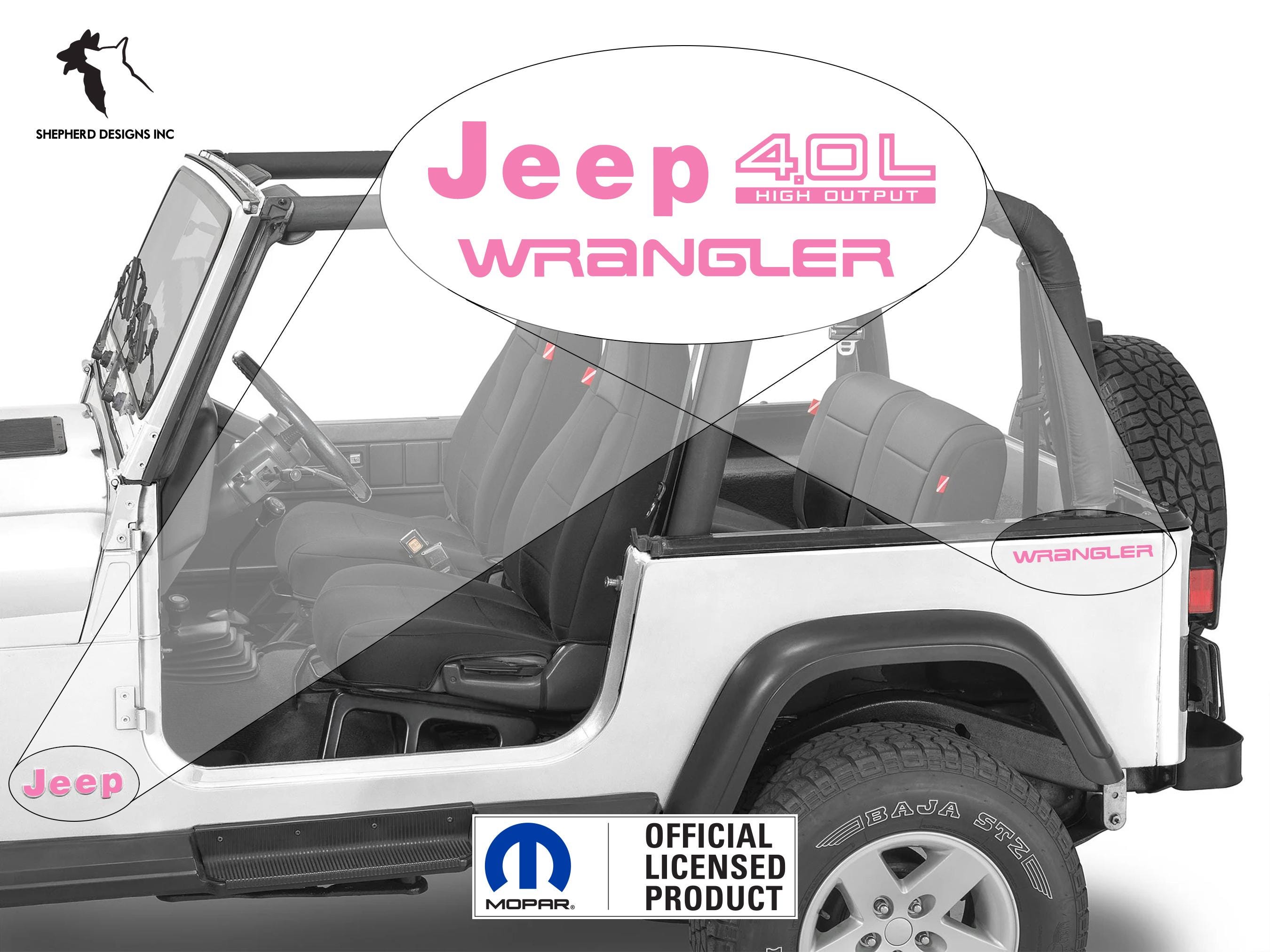 Kit completo Jeep Wrangler YJ con colori personalizzati 1986-1995, decalcomania per parafango Wrangler / pannello laterale