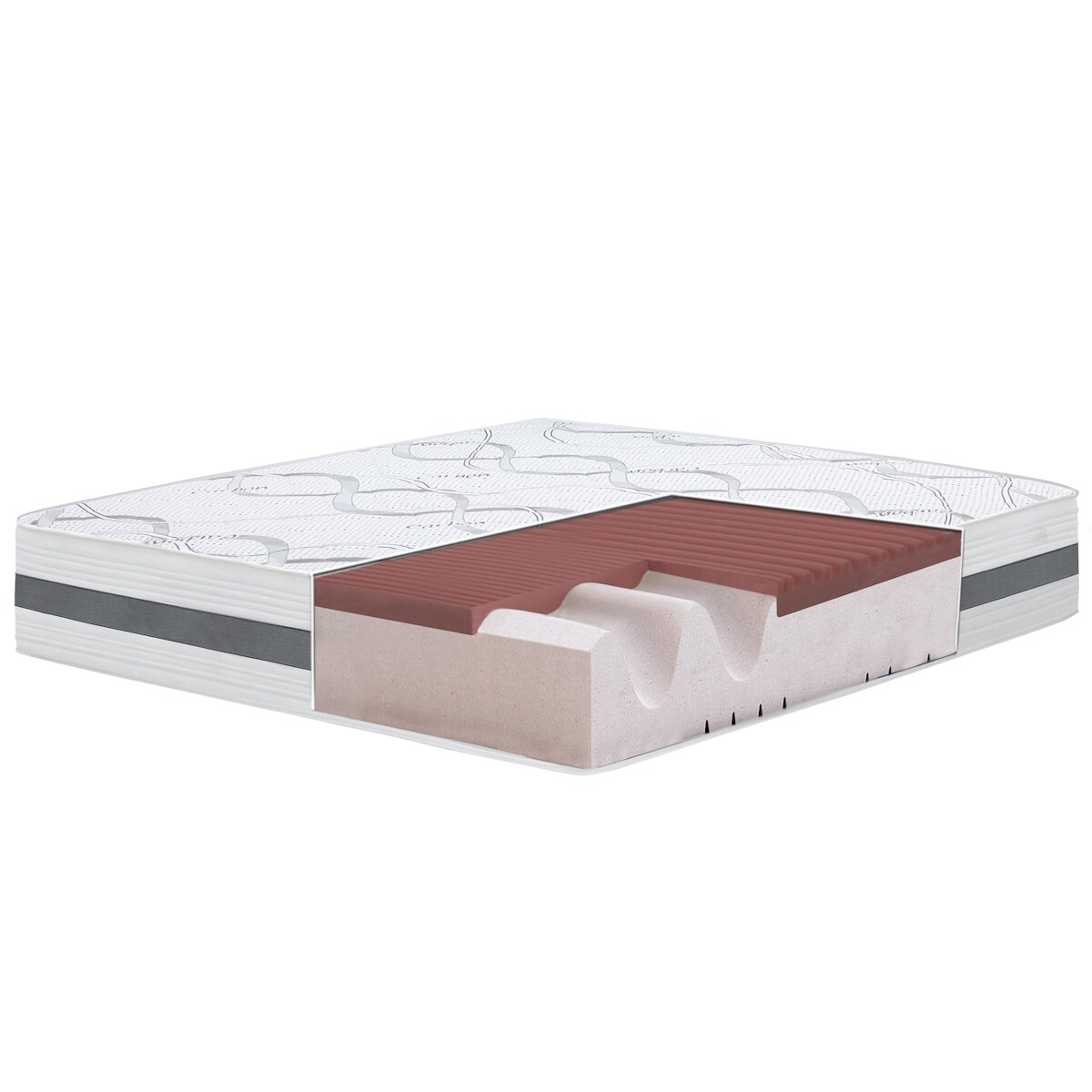 THE WHITE STONE Doppelmatratze 155x170 Memory Foam Premium Quality, Antibakteriell, Anti-Milben, Anti-Allergie.| Höhe 27 cm | Made in Italy Image