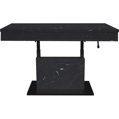 Couchtisch MÄUSBACHER "Lift Couchtisch", ker opt schw, vulkanschwarz supermatt, keramik optik schwarz, keramik optik schwarz, Tische, höhenverstellbar 58-77cm,Tischplatte aufziehbar, Staufach, 110cm breit Image